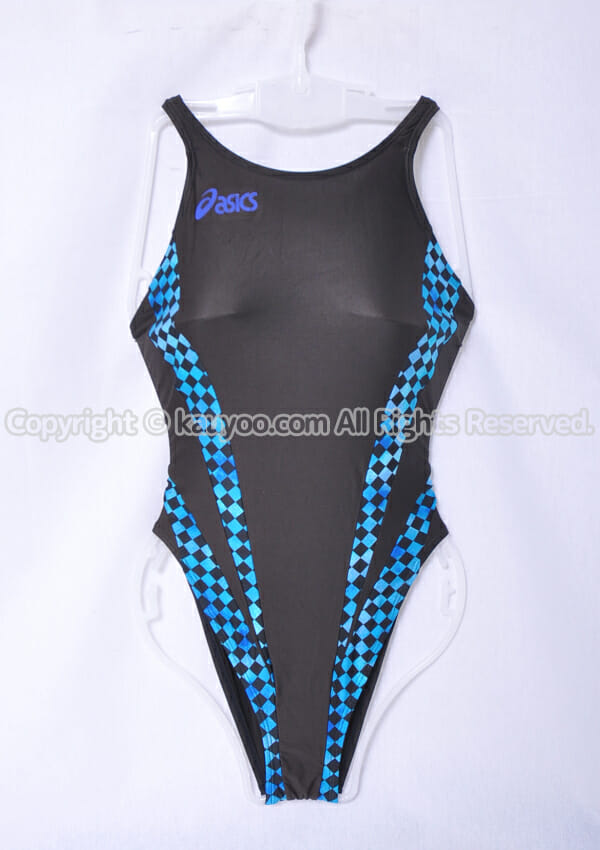 【買取】アシックス 旧ロゴ ハイドロCD ハイドロメッシュ ALS144 競泳水着 黒×ブルー