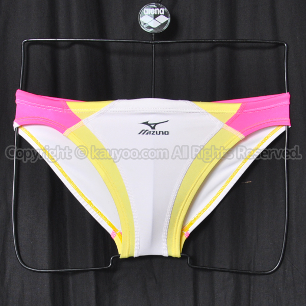 【買取】MIZUNOキネシスカット競パン競泳水着メンズビキニRQ-632ホワイト×イエロー×ピンク