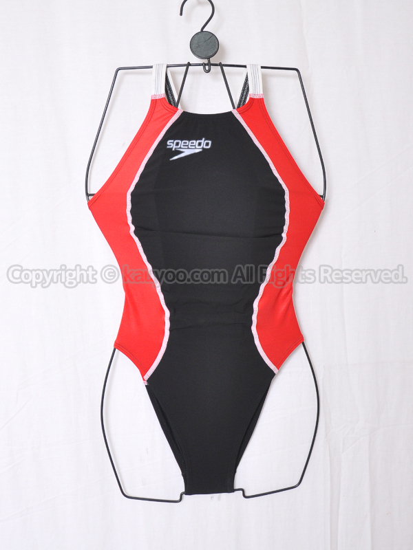 【買取】speedoスピードflyingfishフライングフィッシュHYBRIDレースカット競泳水着SD48A15黒赤