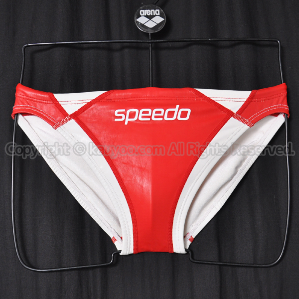 【買取】speedoウォーターポロRQ-632型キネシスカット水球水着ポロパン競泳水着 赤×白