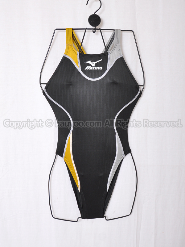 【買取】mizunoウォータージーン85OD-05095ハイカットASアクセルスーツ競泳水着ブラック×ゴールド