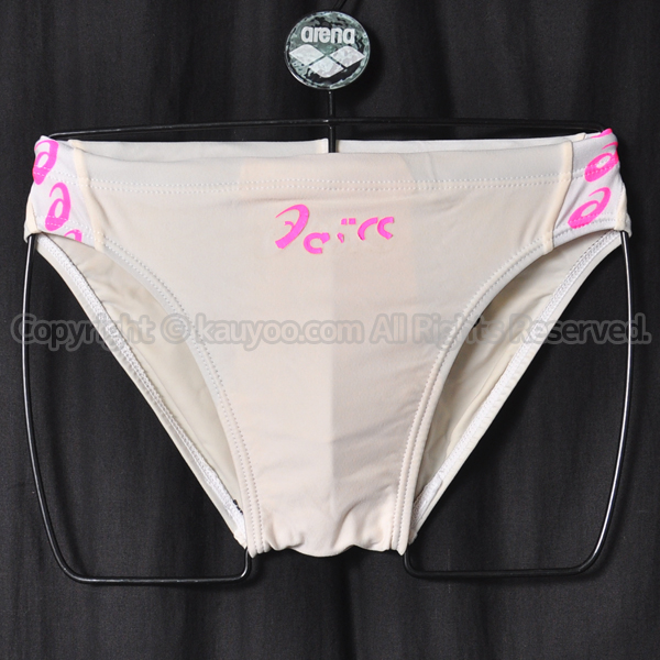 【買取】asics アシックス P2 競パン メンズ競泳水着 AMA44P 白ホワイト×ピンク