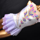 SASAKIササキスポーツ豪華ストーン装飾ノースリーブ新体操レオタード白×薄紫