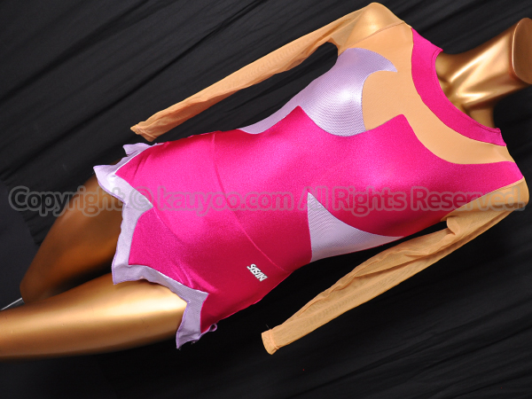 【買取】SASAKIササキスポーツ7000スカート付き新体操レオタード ピンク×パープル