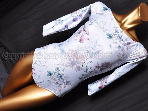 【買取】Sylphynes シルフィーヌ ８分袖バレエレオタード ライトブルー花柄