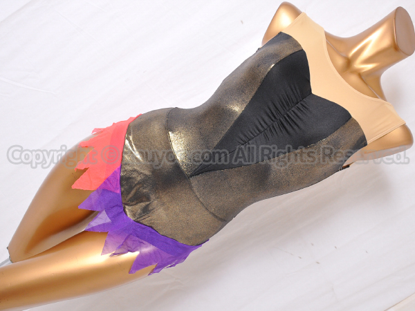 【買取】コージプランニング 新体操レオタード ゴールドラメ×オレンジ×パープル