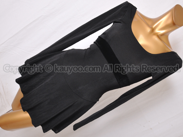 【買取】Main Street フィギュアスケート長袖スカート付きレオタード ブラック