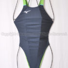 mizuno ミズノ 別注ストリームエース ハイカット競泳水着 N2JQ1223 チャコール×ライム