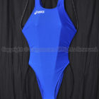 asics アシックス 旧ロゴ ALS85T ハイドロCD スパイラルカット競泳水着 ブルー 白ロゴ