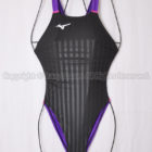 mizuno ミズノ ストリームアクセラ ミディアムカット競泳水着 N2MA822698 ブラック×バイオレット