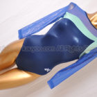 Alpha Factor アルファファクター ロングスリーブ体操レオタード ネイビー×グリーン