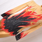 Olynstone オリンストーン 豪華装飾 ロングスリーブ新体操競技用レオタード ブラック×レッド