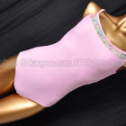 Wear MOI ウェアモア 花柄シースルー切替 キャミソールバレエレオタード ライトピンク