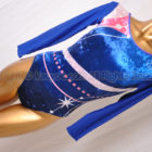 Olynstone オリンストーン ベロア シースルースリーブ体操レオタード ネイビー