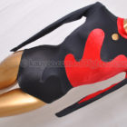 Chacott チャコット 切替ロングスリーブレオタード ダンス衣装  黒×赤ベルベット