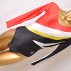 SASAKI ササキスポーツ 旧ロゴ ロングスリーブ体操レオタード ブラック×白赤黄